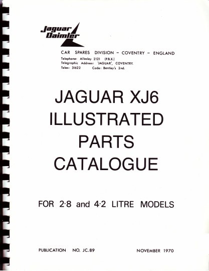 Jaguar Xj6 Parts Catalogue